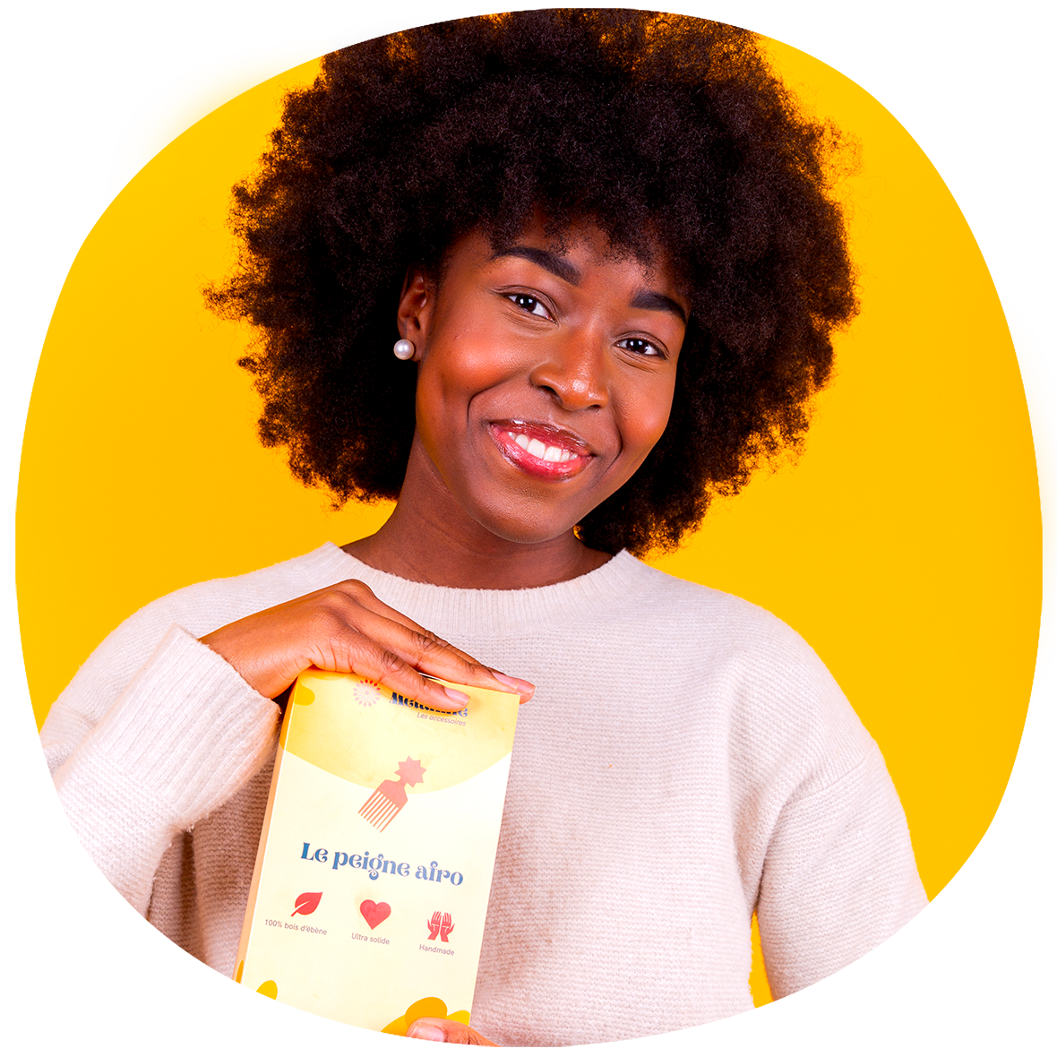 Le peigne afro hand-made 100% bois d'ébène