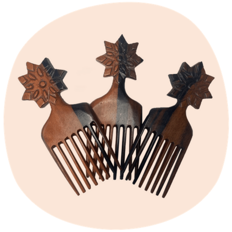 Le peigne afro hand-made 100% bois d'ébène